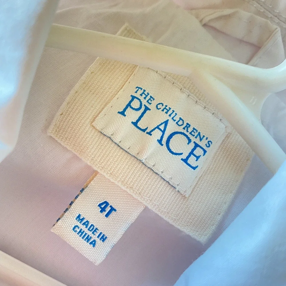 TCP The Childrens Place Dress Coat White Trench‎ Coat Girls Size 4T